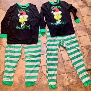 Grinch Adult Family Matching Pajamas - Black and Green